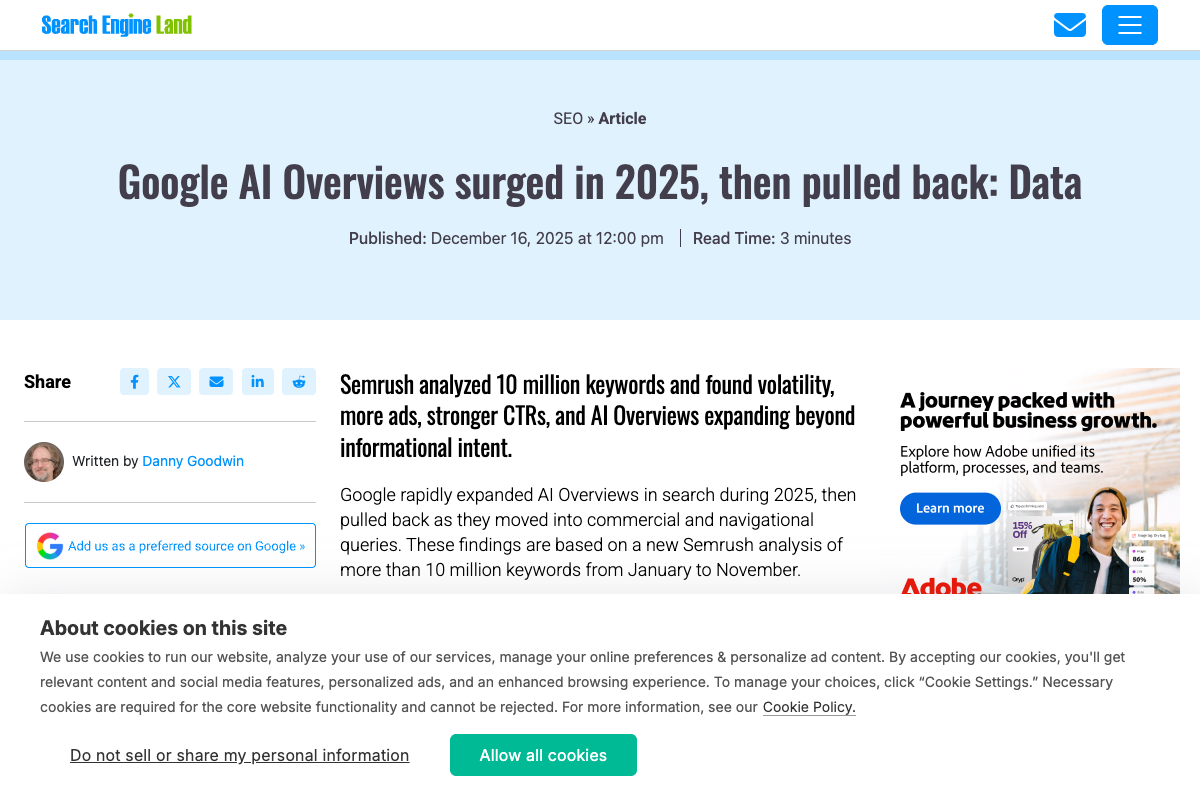 Google AI Overviews Data