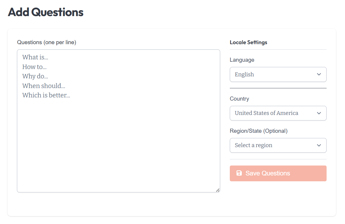 Custom Questions