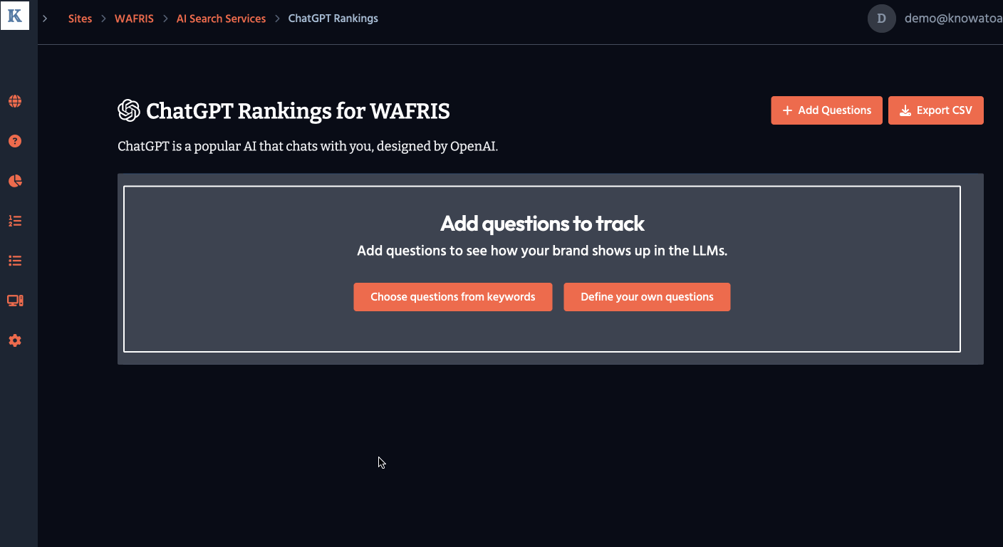 Select Which Questions to Track